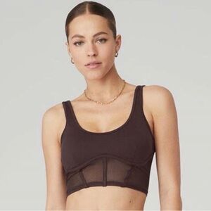 Alo Yoga Airbrush Mesh Corset Tank - Espresso, Size S